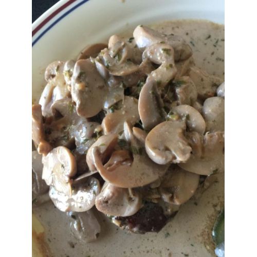 Pan Seared Garlic Butter Steak & Mushroom Cream Sauce