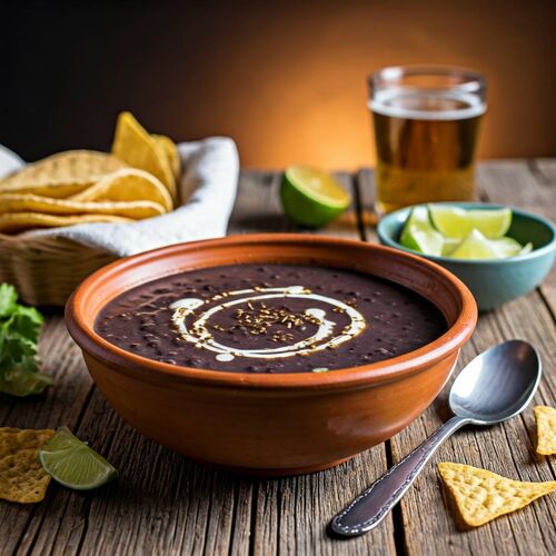 Black Bean Soup with Toasted Cumin Seed Crema