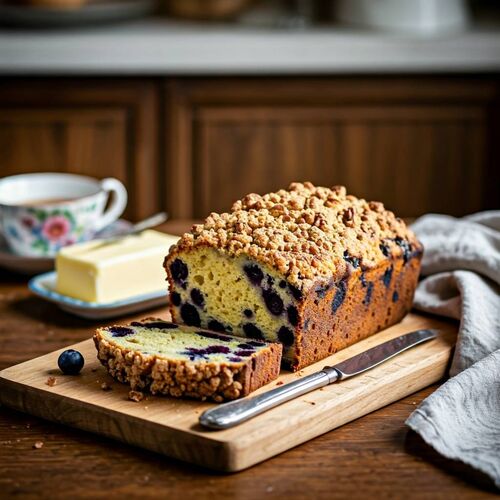 Blueberry Streusel Tea Bread
