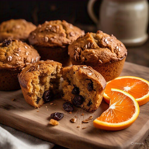 Orange Bran Flax Muffins