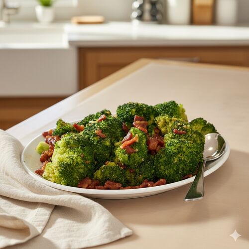 Roasted Broccoli with Crispy Bacon