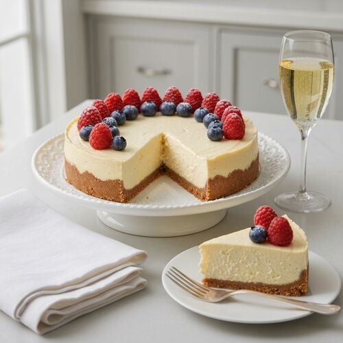 Heavenly Lemon Cheesecake On A Ginger Crust