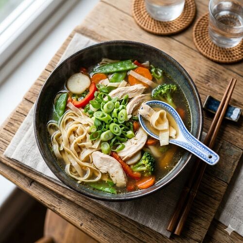 Chinese Chicken Soup With Won Ton Noodles