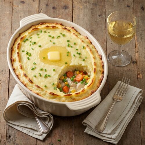 Old-fashioned Chicken Potpie With Chive Mashed Potato Crust