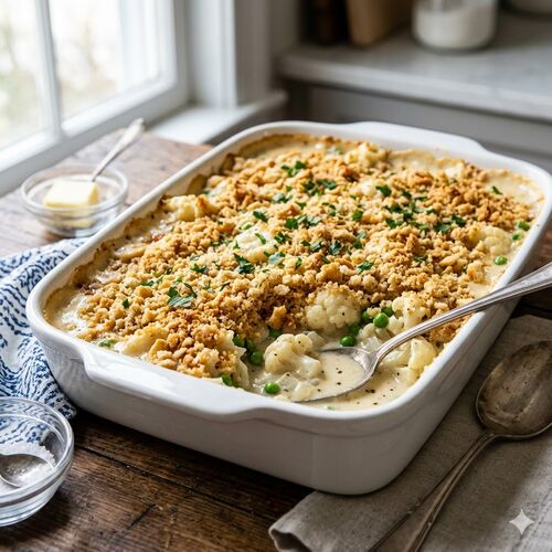 Creamed Cauliflower And Peas