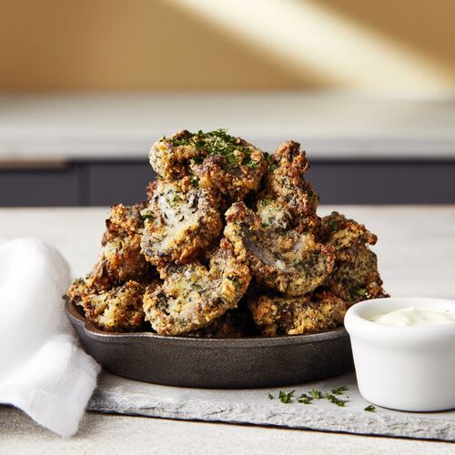 Crispy Garlic Mushroom Bites