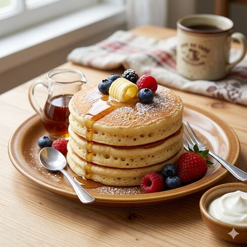 Fluffier Pancakes by Adding Sour Cream
