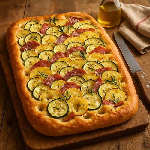 Focaccia with Zucchini and Potatoes