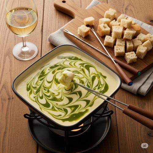 Cheese Fondue With Pesto