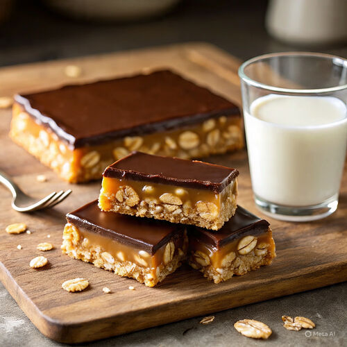 Caramel Chocolate Crunch Bars