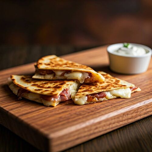 Smoked Gouda And Caramelized Onion Quesadillas