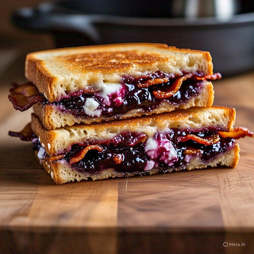 Grilled Blackberry, Bacon, & Goat Cheese Sandwich