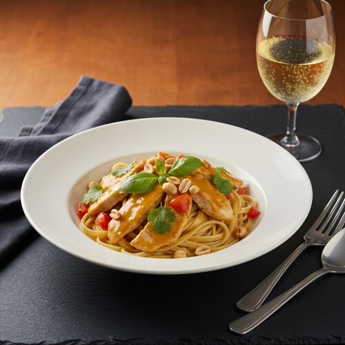 Linguine With Chicken And Cilantro-peanut Sauce