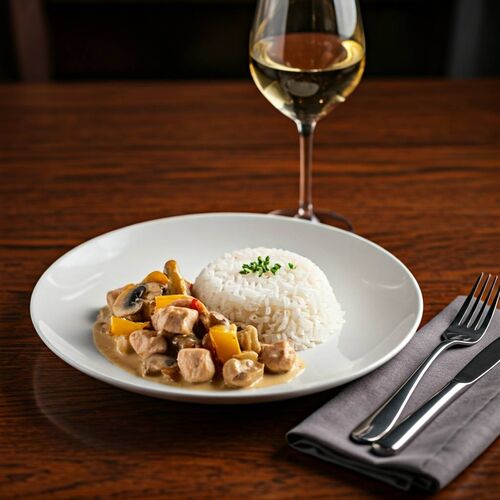 Creamy Chicken With Mushrooms And Peppers