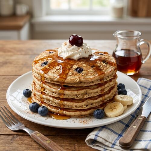 Moist Oatmeal Pancakes
