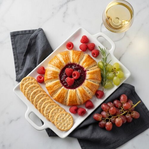 Pastry-Wrapped Brie With Raspberries