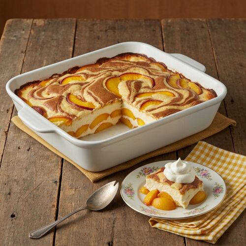Peach Casserole with Marble Cake Mix