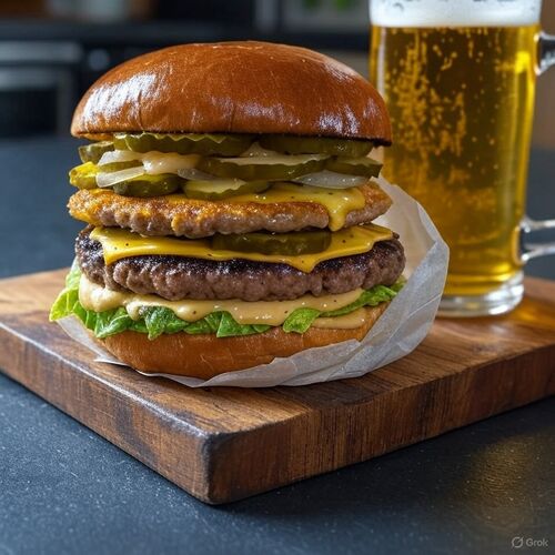 Straight-up With A Pig Patty Burger