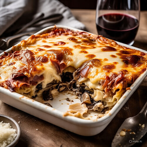 Roasted Portobello And Prosciutto Lasagna