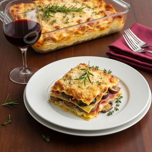 Roasted Portobello And Prosciutto Lasagna