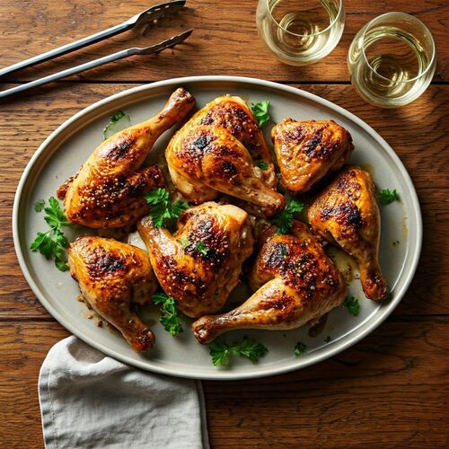 Herbed Roasted Chicken With Mustard Marinade