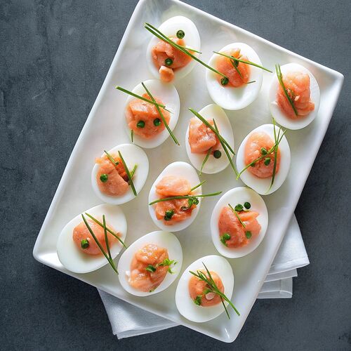 Smoked Salmon Stuffed Eggs