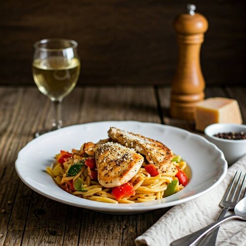 Zucchini Chicken With Vermicelli